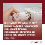 Stagione invernale 2022/2023 – D.M. n. 383 del 06.10.2022